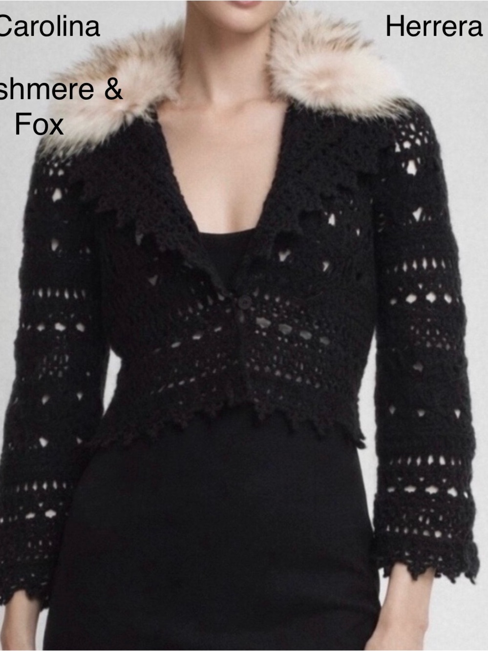 Women’s Carolina Herrera Cashmere / Fox Fur Sweater